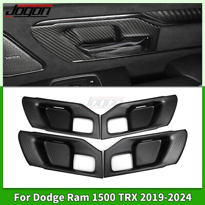 #ad Carbon Fiber Inner Door Handle Cover Trim For Dodge Ram 1500 TRX Rebel 2019 2024 $149.21