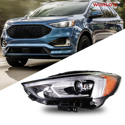 #ad Driver Left Headlight For 2019 2021 Ford Edge Full LED w DRL Black Housing Lamp $230.02