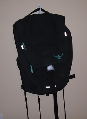 #ad Osprey Day Pack Backpack multi pocket Hiking Laptop Bag Blue Camping $30.00