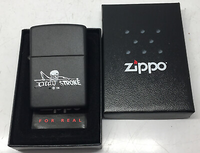 #ad 2006 Zippo Dead Stroke Skeleton Billiards Black White Brass Lighter Unstruck MIB $59.99