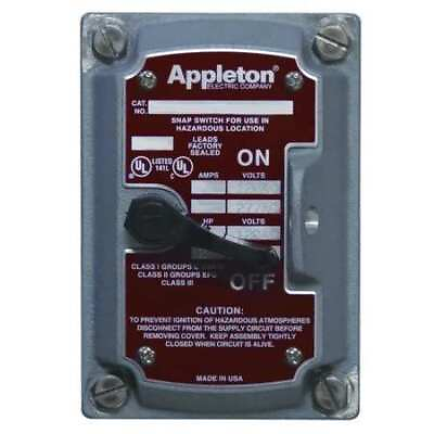 #ad Appleton Electric Edsf12 Switch Cover 1 Pole Or 2 Pole 1Gang A $94.75