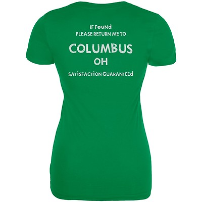 #ad St Patricks Day Return Me to Columbus Irish Green Juniors Soft T Shirt $16.95