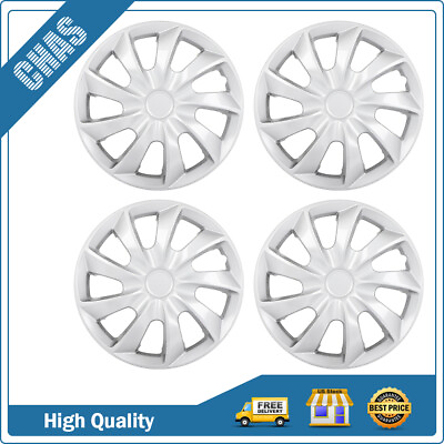 #ad 17quot; Set of 4 Silver Wheel Covers Snap On Full Hub Caps Fits R17 Tire amp; Rim $40.99