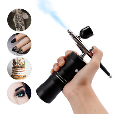 #ad 0.4mm Airbrush Compressor Kit Rechargeable Cake Paint Nail Art Tattoo Spray Gun $33.99