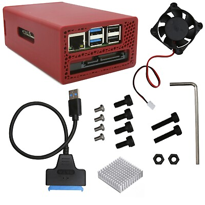 #ad Raspberry PI 5 NAS Case Boot from SSD with Cooling Fan Heatsink USB 3.0 Cable $34.95