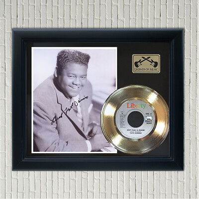 #ad Fats Domino quot;Aint That A Shamequot; Framed Reproduction Signed Record Display $129.95