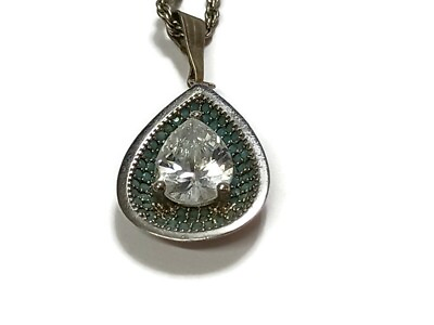 #ad LUXURY Women#x27;s Clear Glass Crystal Drop Pendant Necklace 47cquot;m Long $13.00
