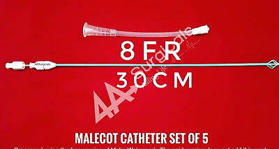 #ad #ad 4A Malecot Size 8FR 30CM Urology Set of 5 Sterilised $139.12