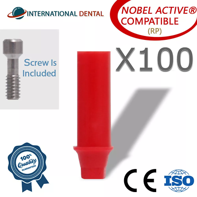 #ad 100 Plastic Castable Adapter Head With Hex RP Nobel Biocare Dental Fixture $699.90