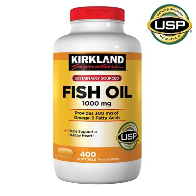 #ad Kirkland Signature Fish Oil 1000 mg 400 Softgels amp; 300mg Omega 3 EXP 04 2026 $24.00