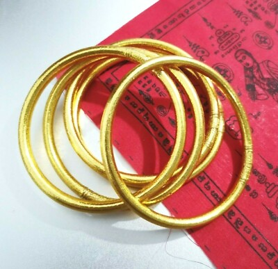 #ad 24k Gold Leaf Bracelet Thai Buddha Amulet Love Charm Luck Rich Protect Talisman $19.99