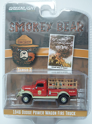 #ad 1946 Dodge Power Wagon Fire Truck 1:64 Scale Diecast Model Truck by Greenlight $24.99