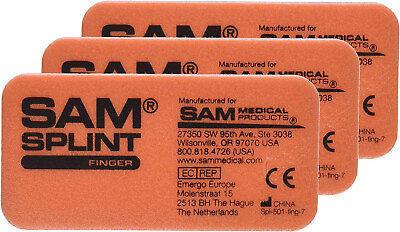 #ad SAM Medical Finger Splint Orange and Blue 3 Count $7.49
