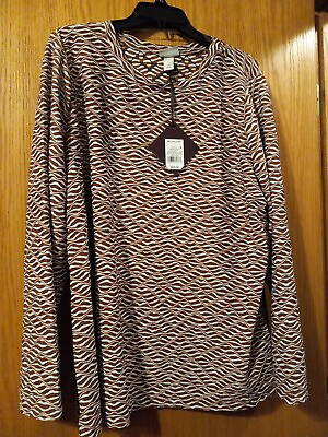 #ad Ava amp; Viv Long Sleeve Brown and white Shirt size 2X and 3X available $18.99