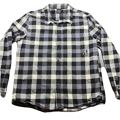 #ad Oakley Flannel Shirt Fits Mens XL Gray Black White Plaid Check Casual Outsoor $32.87