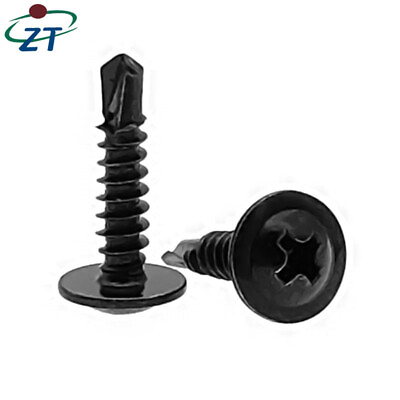 #ad US 50 1000 pcs Black Phosphate ZT Wafer Head Self Tapping Drilling Screws $7.49