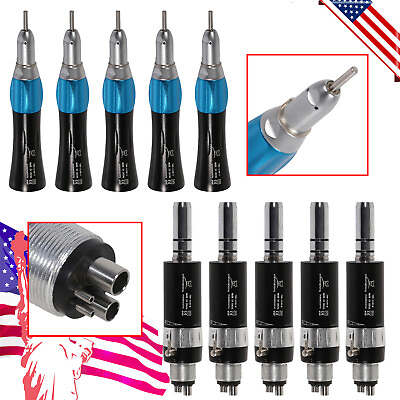 #ad 5 Kit NSK Style Dental Straight Nose E type Slow Speed HandpieceAir Motor 4Hole $261.75
