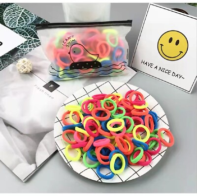 #ad 100 PCS Elastic Hair Ties Band Rope Ponytail Scrunchies Hair Holder for Girls $9.00