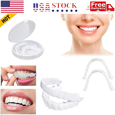 #ad Snap On Upper and Bottom Set False Teeth Dental Veneers Denture Tooth Cover US $8.49