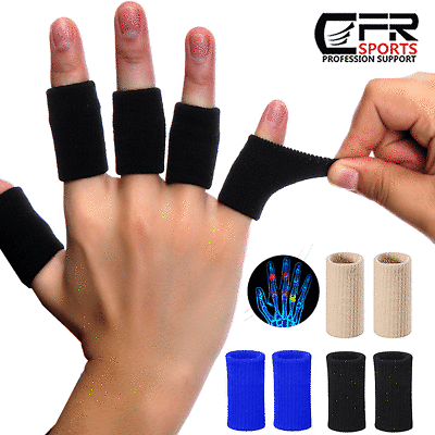 #ad Finger Sleeves Splint Brace Support Arthritis Triggger Finger Compression Sports $9.49