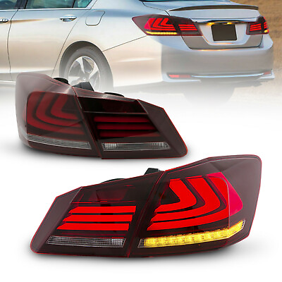 #ad Red Clear LED Tail Lights Rear Lamps for 2013 2015 Honda Accord 4 Door Sedan $170.99