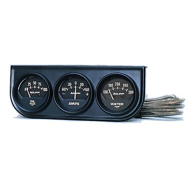 #ad AutoMeter 2347 Autogage Black Oil Amp Water Black Console $75.99