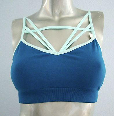 #ad PINK Victorias Secret Nwt Teal Strappy Caged Front Sport Sports Bralette Bra S $19.99
