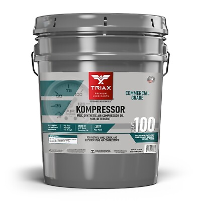 #ad TRIAX Kompressor MV ISO 100 Full Synthetic Air Compressor Oil 5 Gallon Pail $144.00