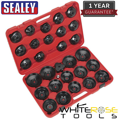#ad Sealey Oil Filter Cap Wrench Set 30 Piece Car Van Service 3 8quot; 1 2quot; Drive GBP 119.55