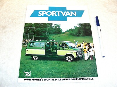 #ad 1976 Chevy Sportvan Dealership Sales Brochure Catalog Flyer NOS Nr Mint $4.12