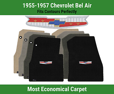 #ad Lloyd Velourtex Front Carpet Mats for #x27;55 57 Chevy Bel Air w Chevy Vintage Crest $138.99
