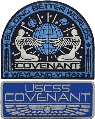 #ad USCSS Covenant Weyland Yutani Alien Movie Crew Patch 2PC Hook Backing 4quot; $13.95