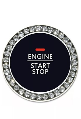 #ad 1x Ignition Engine Start Button Cover Clear Bling Crystal Diamond Decal Sticker $4.75