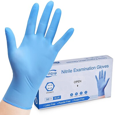 #ad Disposable Nitrile Exam Blue 3 6mil Latex Free Medical Cleaning Food Safe Gloves $6.99