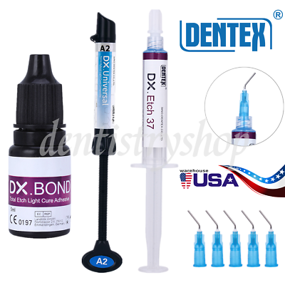 #ad Dental Light Cure Universal Composite Resin A2 Etching Gel Bonding Adhesive USA $8.09