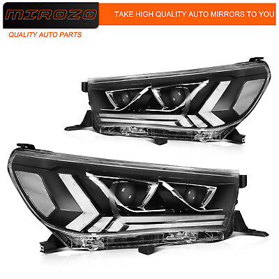#ad For 2015 up Toyota Hilux Front LED Headlights Assembly w Reflective Bowl Lamps $455.99