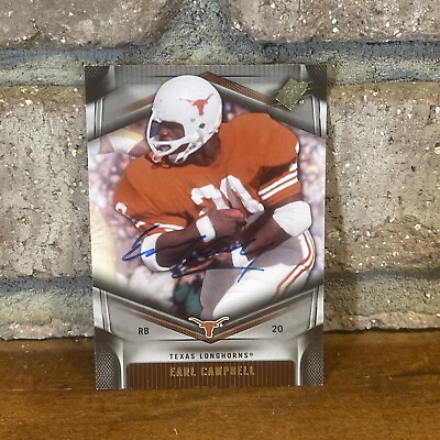 #ad 2012 SPx #15 Earl Campbell AUTO ON CARD Texas Longhorns Houston Oilers HOF📈 $15.00