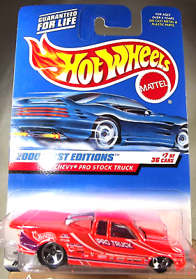 #ad 2000 Hot Wheels #67 First Editions 7 36 CHEVY PRO STOCK TRUCK Neon Orange w 5 Sp $7.35