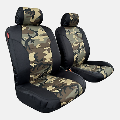 #ad Canvas Seat Covers For HYUNDAI ACCENT 2005 2017 Desert Camouflage Black Front $63.50