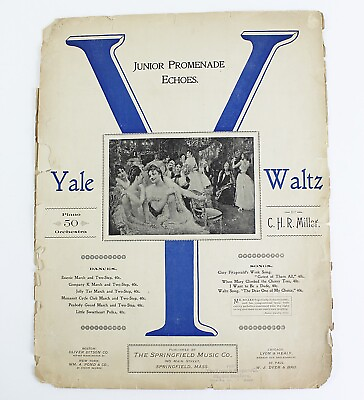 #ad YALE WALTZ 1896 Sheet Music by C H R Miller Junior Promenade Echoes SCARCE $31.21