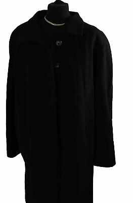 #ad Vintage St Michael Ladies Black Smart Coat Jacket UK 20 Wool Cashmere GBP 39.95