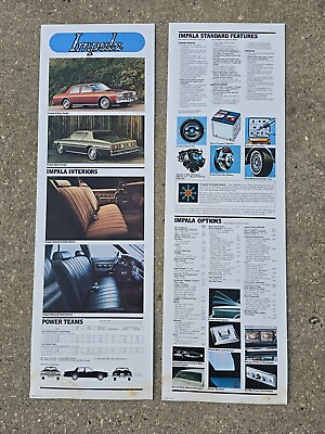 #ad Chevrolet Chevy Impala Vintage Dealer Only Poster Board 1981 Flip Panels $99.99