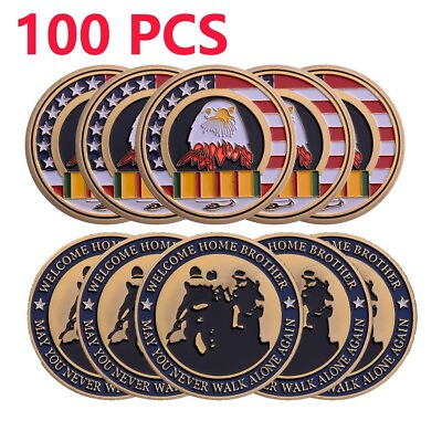 #ad 100PCS VIETNAM WAR Welcome Home Brother Challenge Coin Commemorative Collectible $161.02