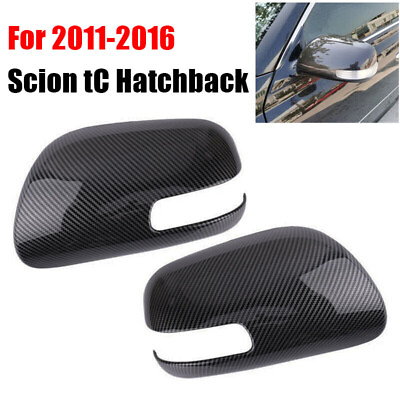 #ad Glossy Carbon Fiber Door Side Mirror Cover Cap For 2011 2016 Scion tC Hatchback $40.36