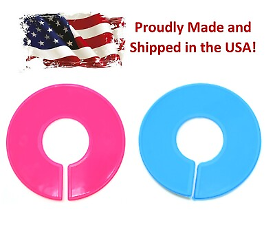 #ad Pink and Blue Round Plastic Blank Rack Size Dividers Multi Pack $5.99