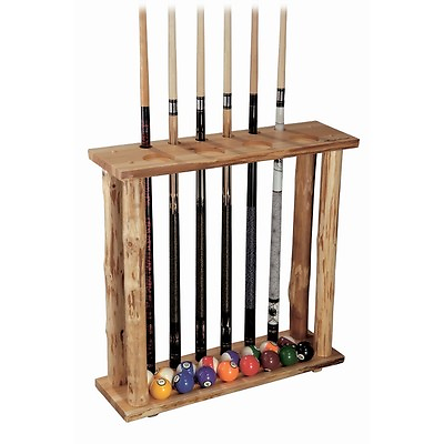 #ad Pool Cue Floor Rack and Full Set Ball Holder Built in Drink Holder and 6 Sticks $96.53