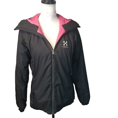 #ad Haglofs black barrier III womens insulated hooded jacket m $119.98