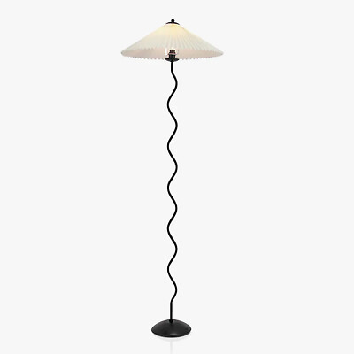 #ad 62” Modern Wavy Floor Lamp For Home Office Living Room Squiggle Pleat Home Decor $150.00