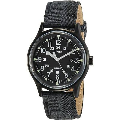 #ad Timex Men#x27;s Watch MK1 Quartz Black Stainless Steel Case Fabric Strap TW2R68200 $60.97