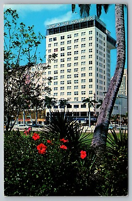 #ad Postcard Top O#x27; The Columbus Hotel Biscayne Blvd Miami Biscayne Bay Florida FL $3.78